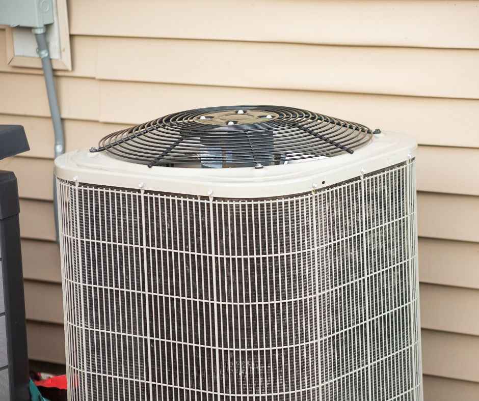 outdoor AC unit in residential area